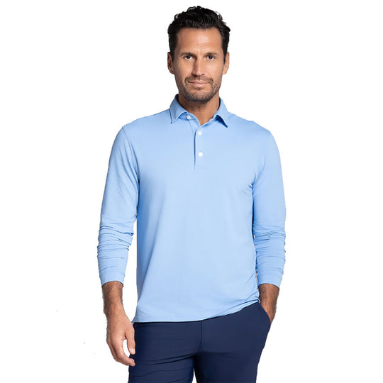Ibkul Essential Solid Long Sleeve Mens Golf Polo