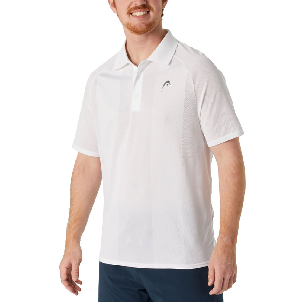 Head Performance Mens Tennis Polo Shirt - White/XL