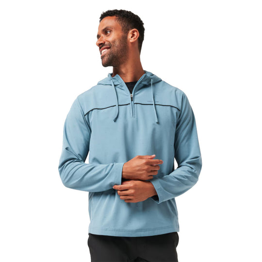 TravisMathew Travel Bliss Mens Hooded Quarter Zip Pullover