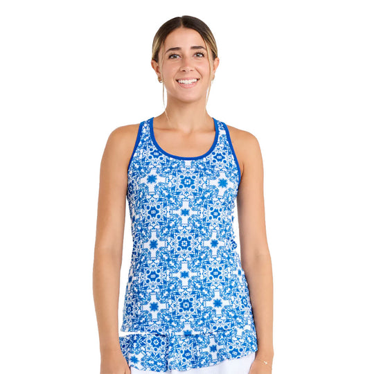 Sofibella Miss Santorini 25 Inch Racerback Womens Tennis Tank
