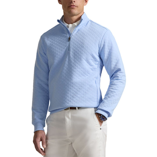 RLX Polo Golf Quilted Double Knit Quarter-Zip Mens Golf Pullover