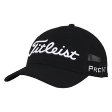Load image into Gallery viewer, Titleist Tour Performance Mesh Mens Golf Hat 25 - Black/White/One Size
 - 1