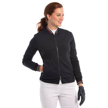 Load image into Gallery viewer, EP New York Mandarin Collar Womens Golf Jacket - Navy Multi/L
 - 1