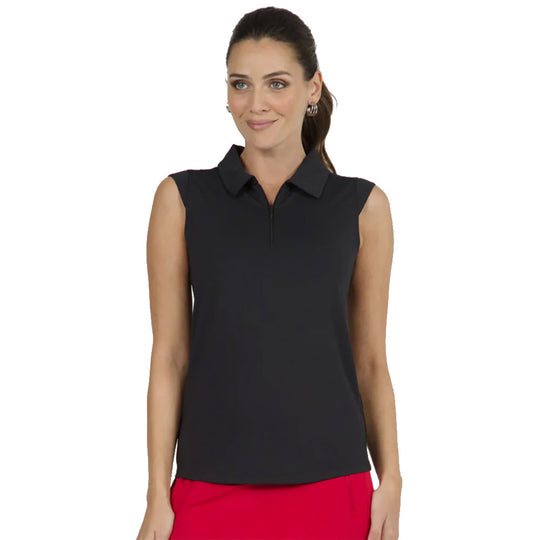 Ibkul Solid Sleeveless Womens Golf Polo