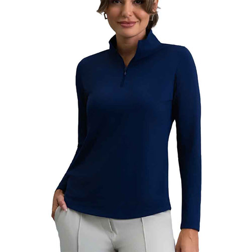 Ibkul Solid Sleeveless Womens Golf Polo - Classic Navy/XL