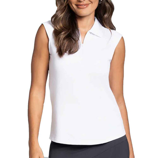 Ibkul Solid Sleeveless Womens Golf Polo - White/XL