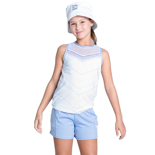 Lucky in Love Lavender Love Tie Girls Tennis Tank - Baby Lavender/M