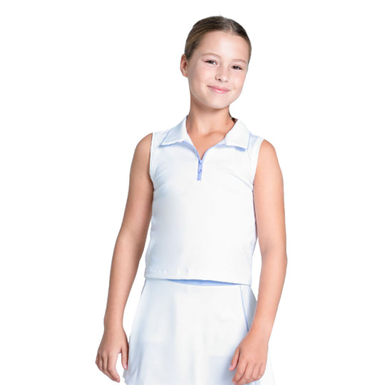 Lucky In Love Club Zip Sleeveless Golf Polo