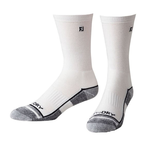 FootJoy ProDry Mens Crew Golf Socks - White/7-12