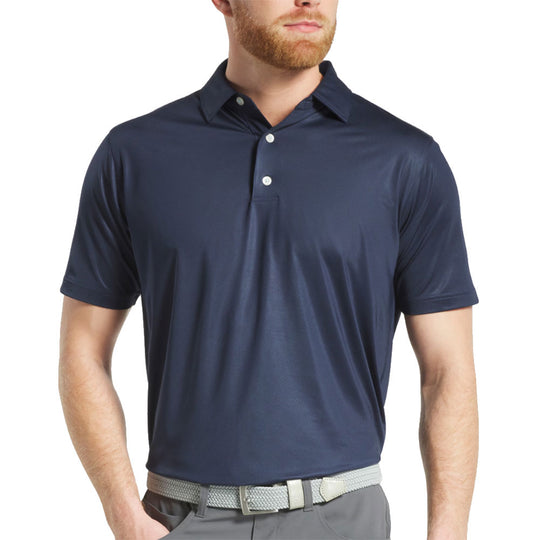 FootJoy Tonal Dot Print Lisle Athletic Fit Mens Golf Polo
