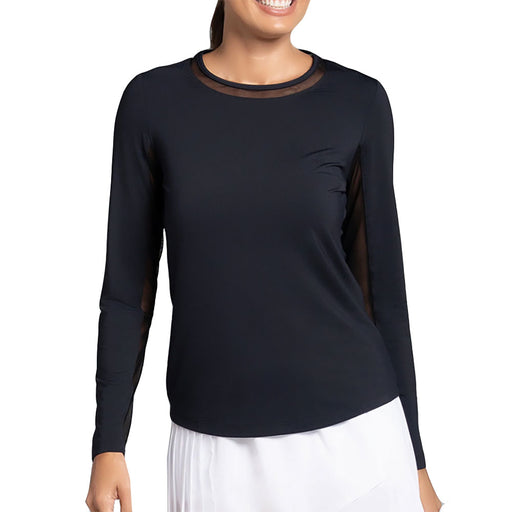 Ibkul Essential Solid LS Crew Mesh Wmn Tenns Shirt - Black/XL
