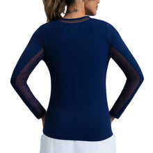 Load image into Gallery viewer, Ibkul Essential Solid LS Crew Mesh Wmn Tenns Shirt
 - 5