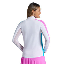 Load image into Gallery viewer, Ibkul Color Block Long Sleeve Mock Womens Golf QZ
 - 2