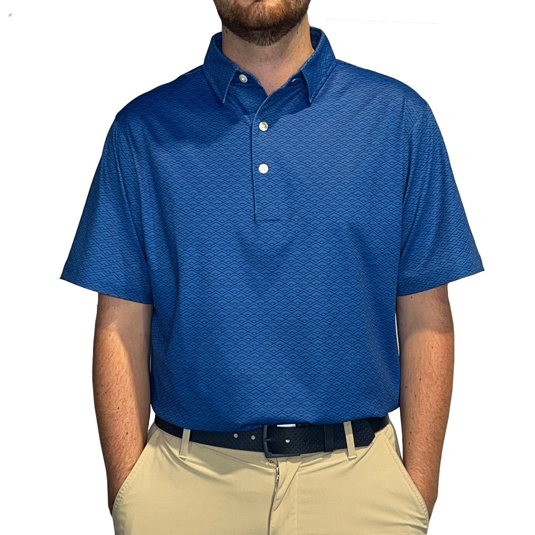 Ace & Oak Mens Golf Polo - Blue Diamond/XXL