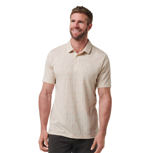 TravisMathew Deco Mens Golf Polo - Moonbeam/XL