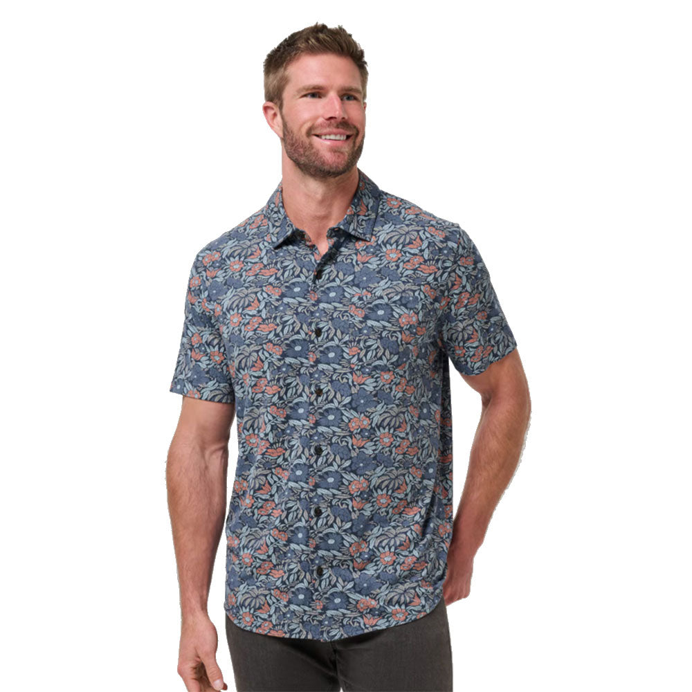 TravisMathew Day Cruise Button Up Woven Mens Shirt - M Indgo/V Indgo/XXL
