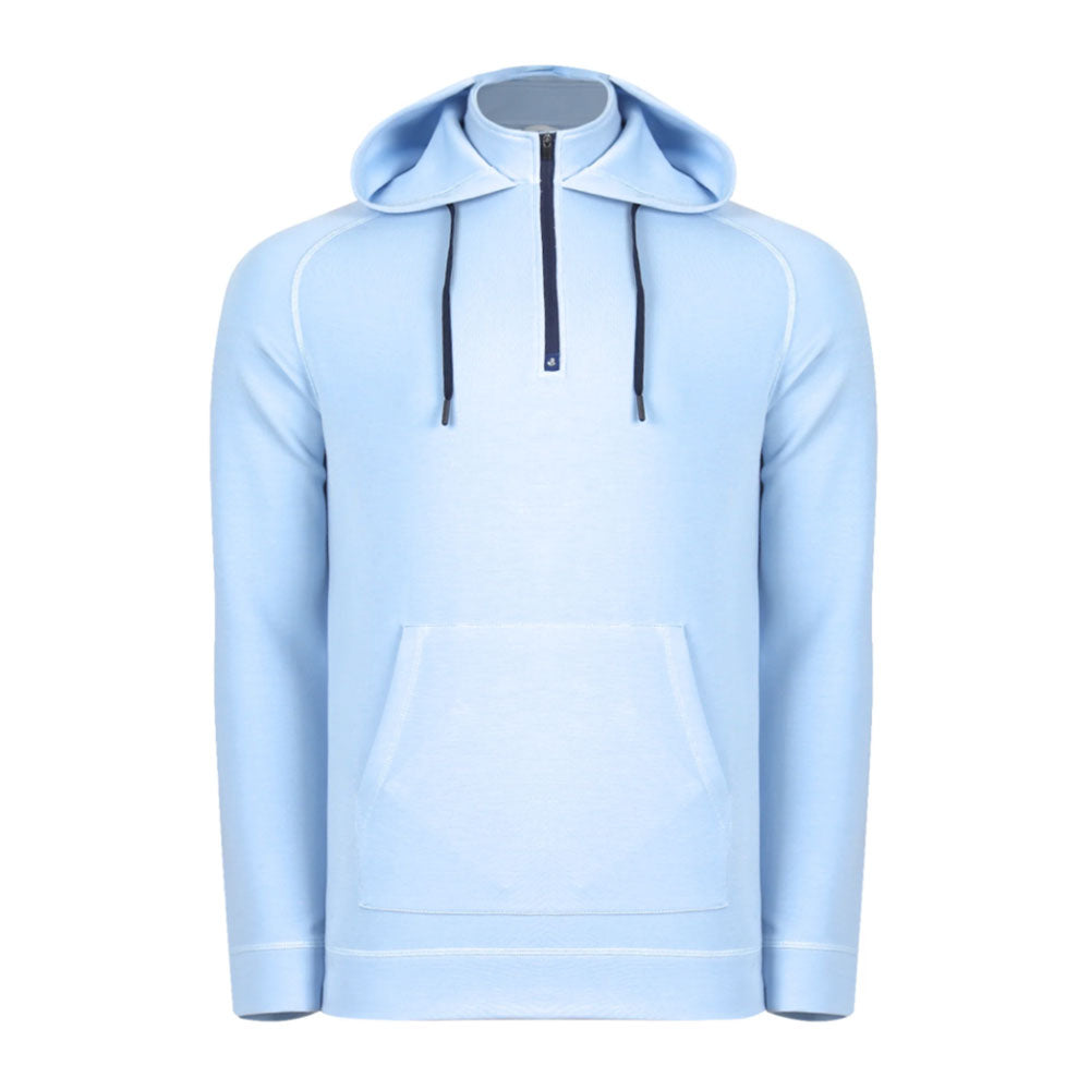 Swannies Jonathan Mens Quarterzip Golf Hoodie - Sky/XL