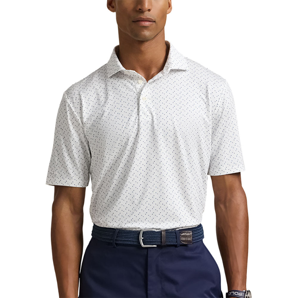 RLX Golf SS Ltwt Airflow Deco Toss Mens Golf Polo - Ceramic White/XL