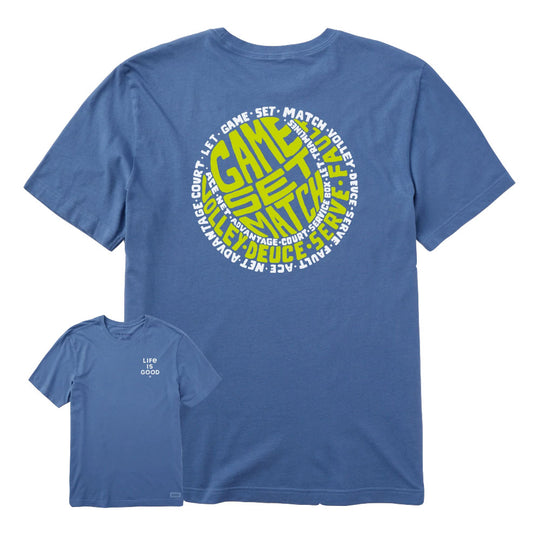 Life Is Good Tennis Ball Words Crusher Mens T-Shirt