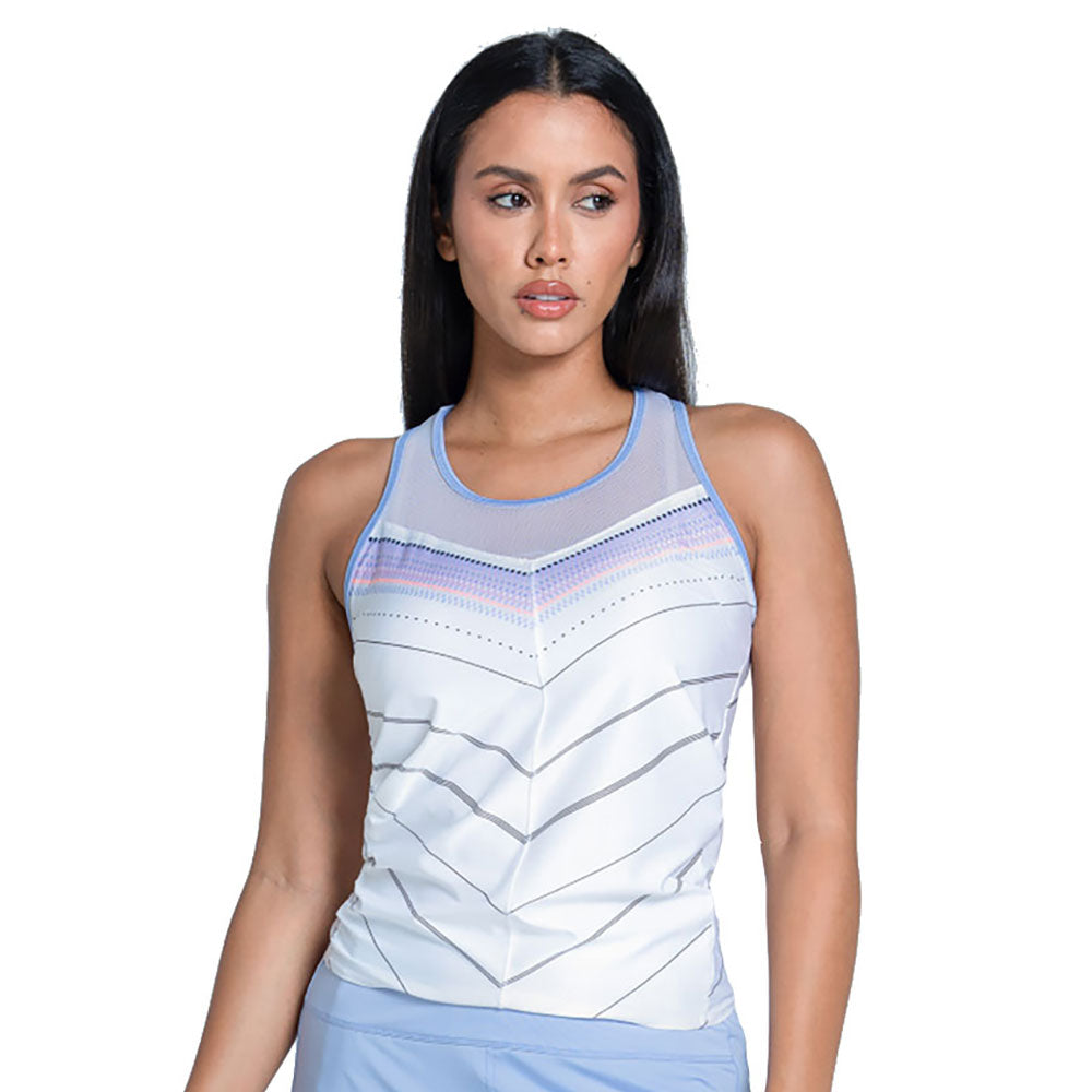 Lucky In Love Lavender Love Tie Womens Tennis Tank - Baby Lavender/L