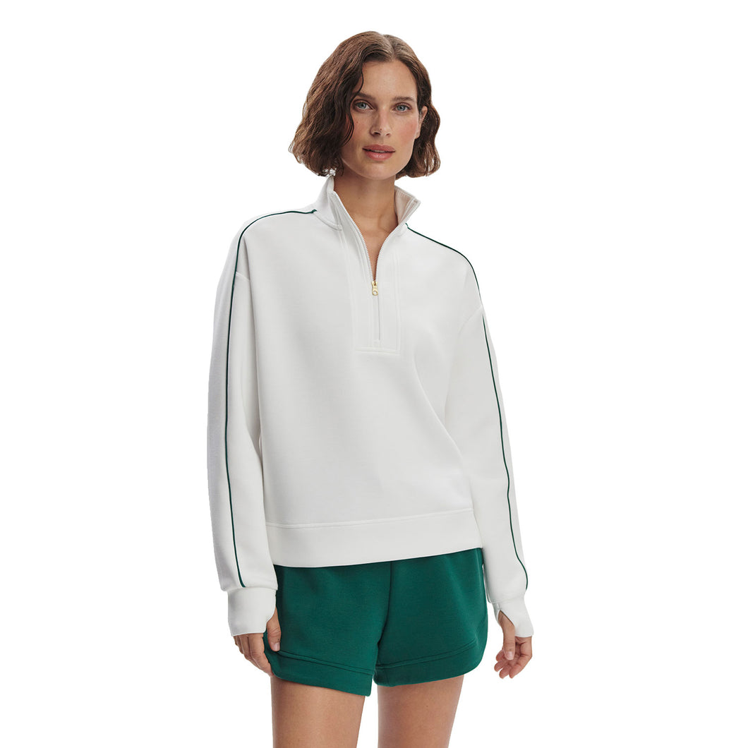 Varley Kirsi Half-Zip Womens Pullover - White/Forest/L