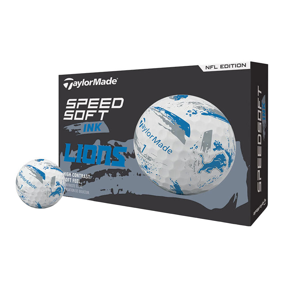 TaylorMade NFL SpeedSoft Ink Golf Balls - Dozen - Detroit Lions