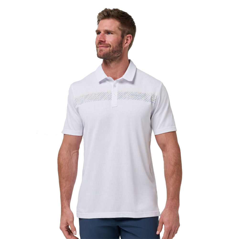 TravisMathew Landline Mens Golf Polo - White/XL