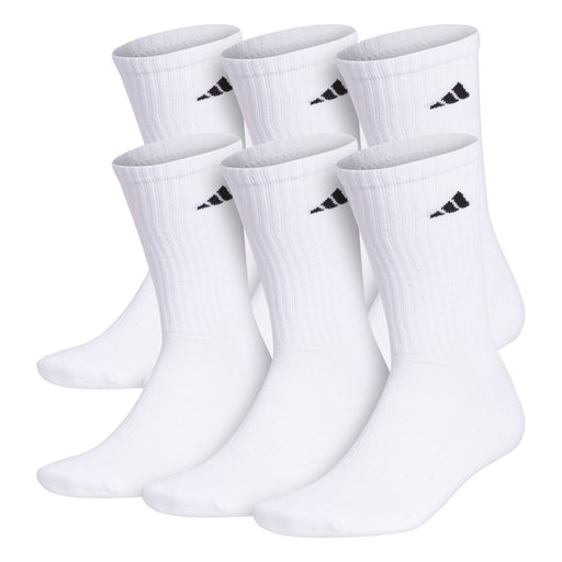 Adidas Athletic Cushioned Mens Crew Socks 6-Pack - White/Black/L