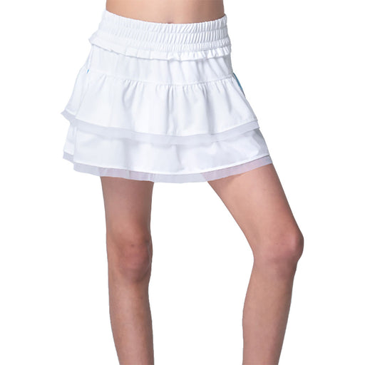 Lucky In Love Linen Play Girls Tennis Skirt - White/M