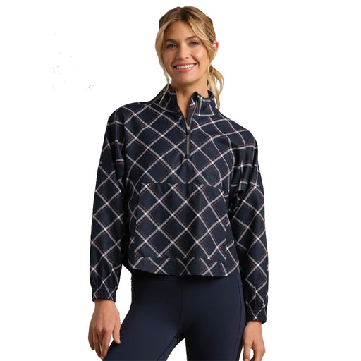 Rhone Mirage Printed Womens Golf Anorak - Navy Windowpane/M