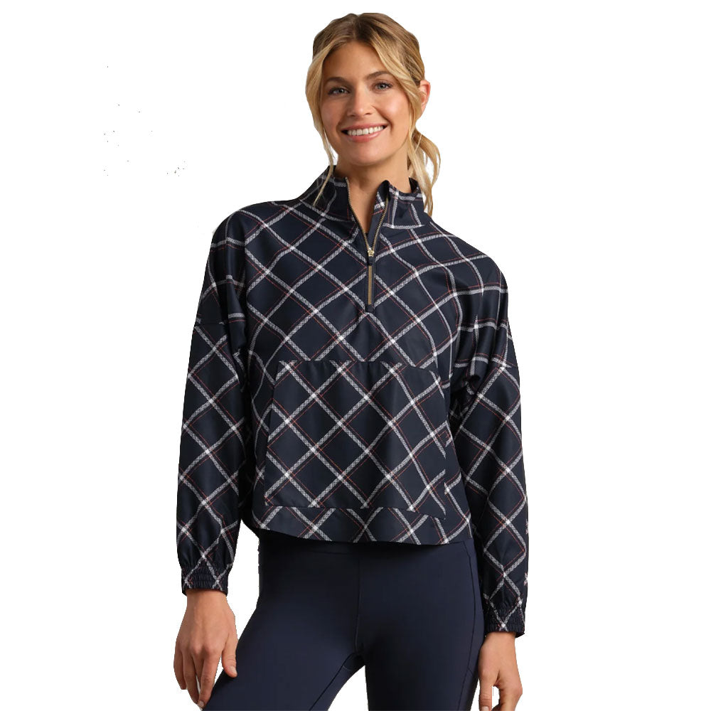 Rhone Mirage Printed Womens Golf Anorak - Navy Windowpane/M
