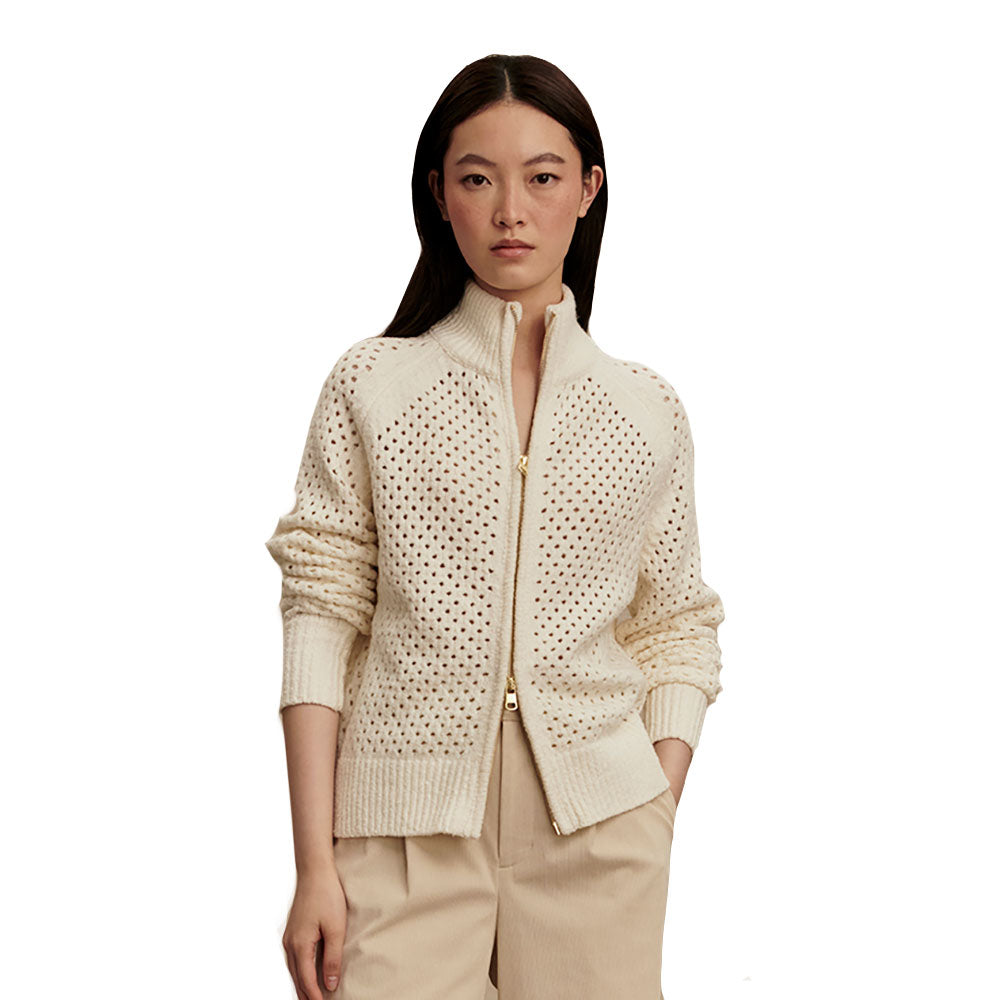 Varley Mandy Boucle Womens Knit Jacket - Coconut Milk/L