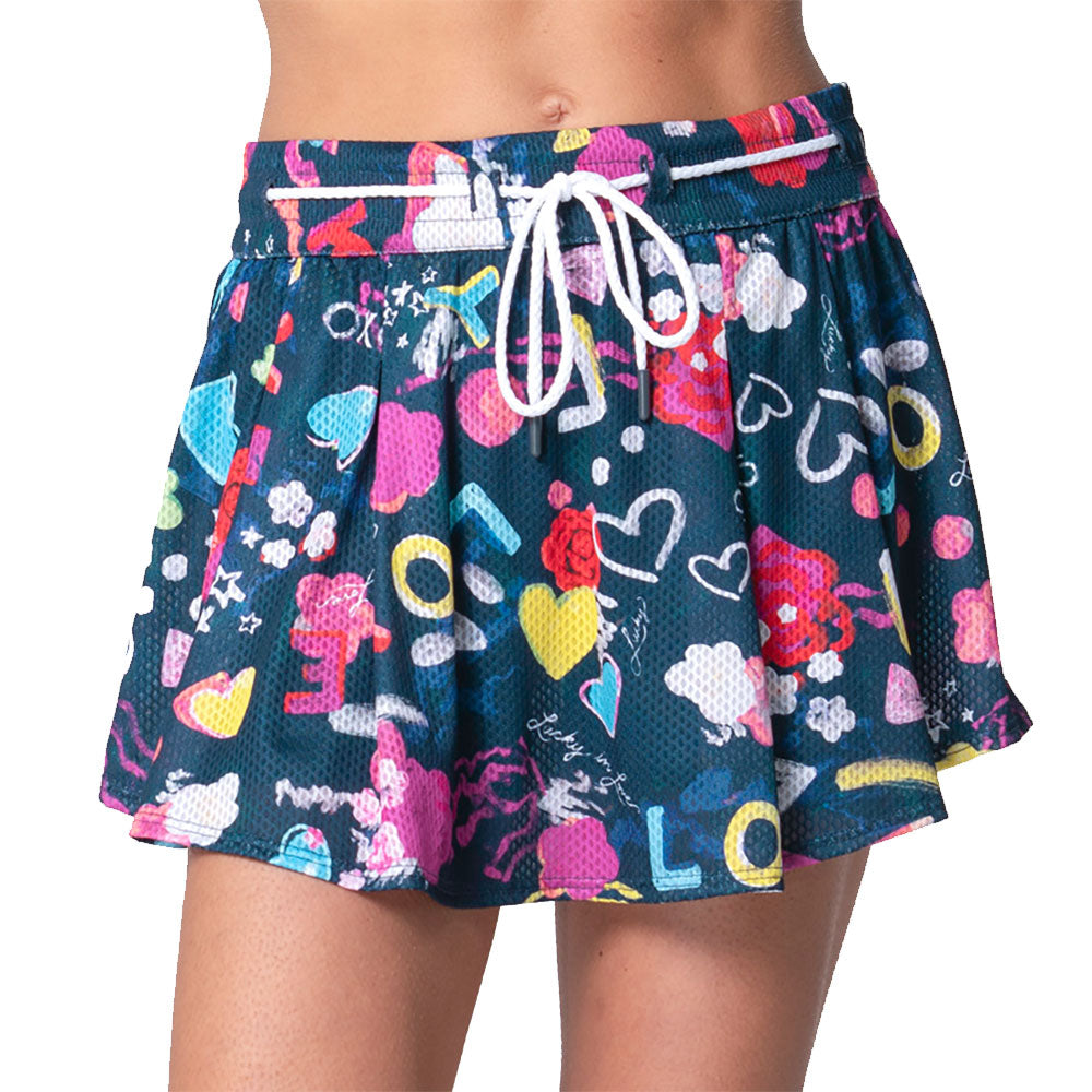 Lucky In Love HW Love You Womens Tennis Skirt - Midnight/M