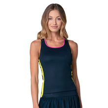 Load image into Gallery viewer, Lucky In Love Racer Rib Womens Tennis Tank - Midnight/M
 - 1