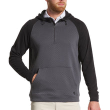 Load image into Gallery viewer, FootJoy Links Quarter-Zip Pullover Men Golf Hoodie - Black/Charcoal/XL
 - 1