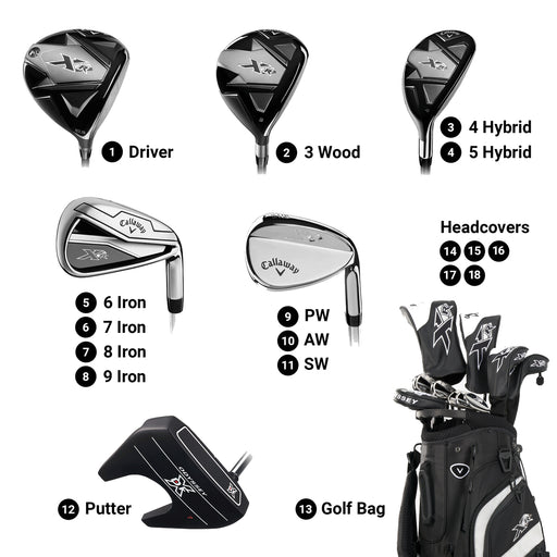Callaway XR 13 Graph RH Mns Complete Golf Cart Set