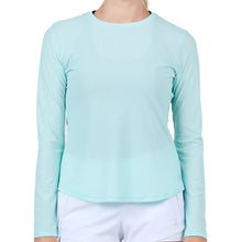 Load image into Gallery viewer, Sofibella Staples Womens Long Sleeve Tennis Shirt - Blue Light/XL
 - 4