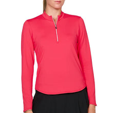 Load image into Gallery viewer, Sofibella UV Colors Womens Half-Zip LS Golf Shirt - Berry Red/XL
 - 4