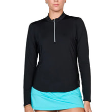 Load image into Gallery viewer, Sofibella UV Colors Womens Half-Zip LS Golf Shirt - Black/XL
 - 7