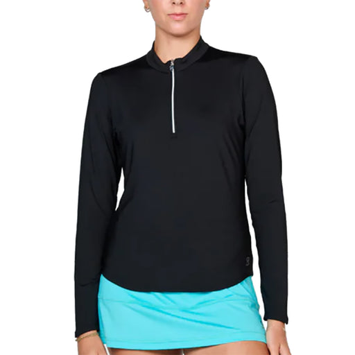 Sofibella UV Colors Womens Half-Zip LS Golf Shirt - Black/XL