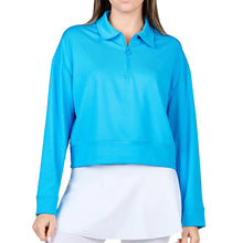 Load image into Gallery viewer, Sofibella Staples Quarter-Zip Womens Golf Pullover - Electric Blue/XL
 - 4