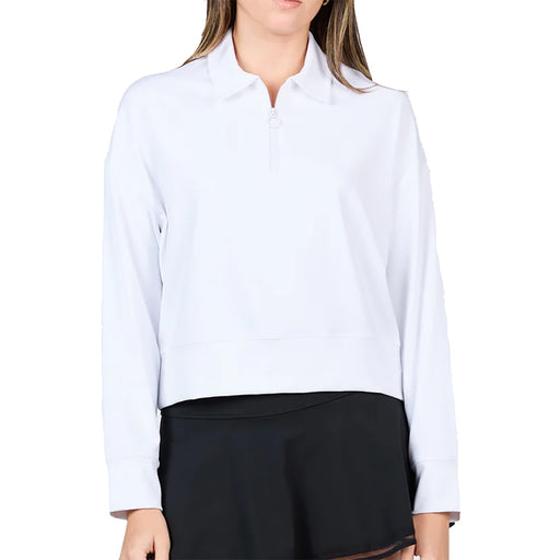 Sofibella Staples Quarter-Zip Womens Golf Pullover - White/XL