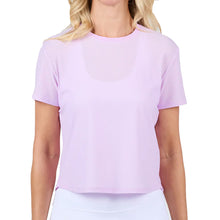 Load image into Gallery viewer, Sofibella Staples Mesh SS Womens Tennis Shirt - Lavender/2X
 - 7