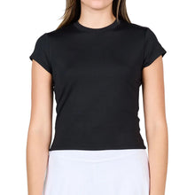 Load image into Gallery viewer, Sofibella Staples Cap Sleeve Womens Tennis Shirt - Black/XL
 - 1
