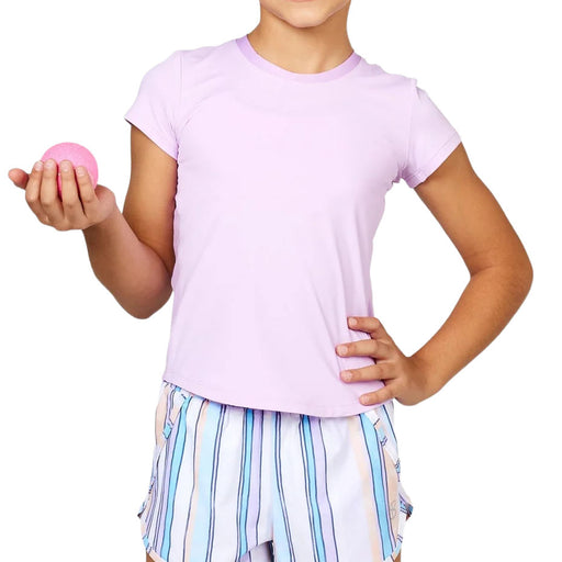 Sofibella UV Girls Girls Short Sleeve Golf Shirt - Lavender/L