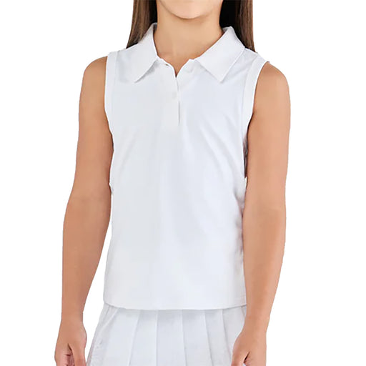 Sofibella UV Girls Girls Sleeveless Golf Polo - White/L