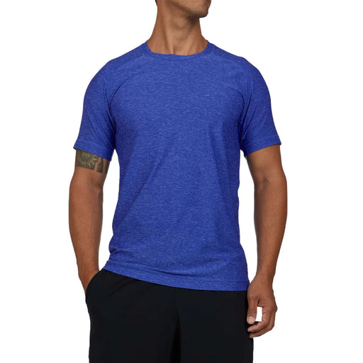 SB Sport Athletic Mens Short Sleeve Tennis Shirt - Royal Melange/S