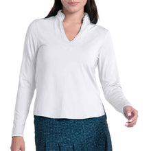 Load image into Gallery viewer, Lucky in Love Pleat Neck Wns Longsleeve Golf Shirt - White/XL
 - 7