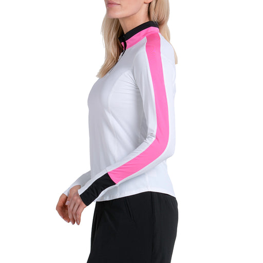 Lucky In Love Zip Drive QZ LS Womens Golf Pullover