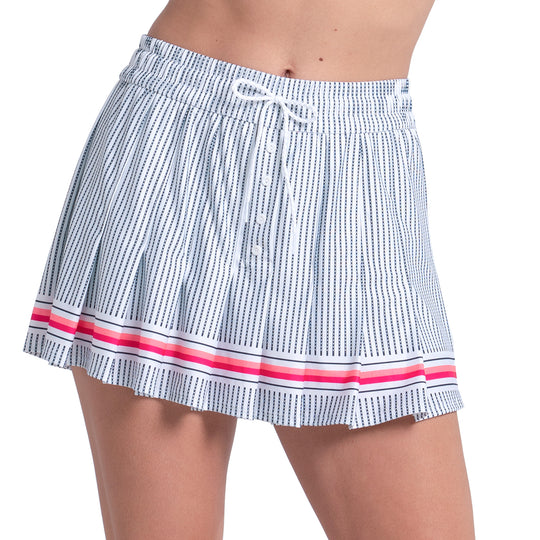 Lucky In Love High Waisted Glow Stripe Womens Tennis Skirt